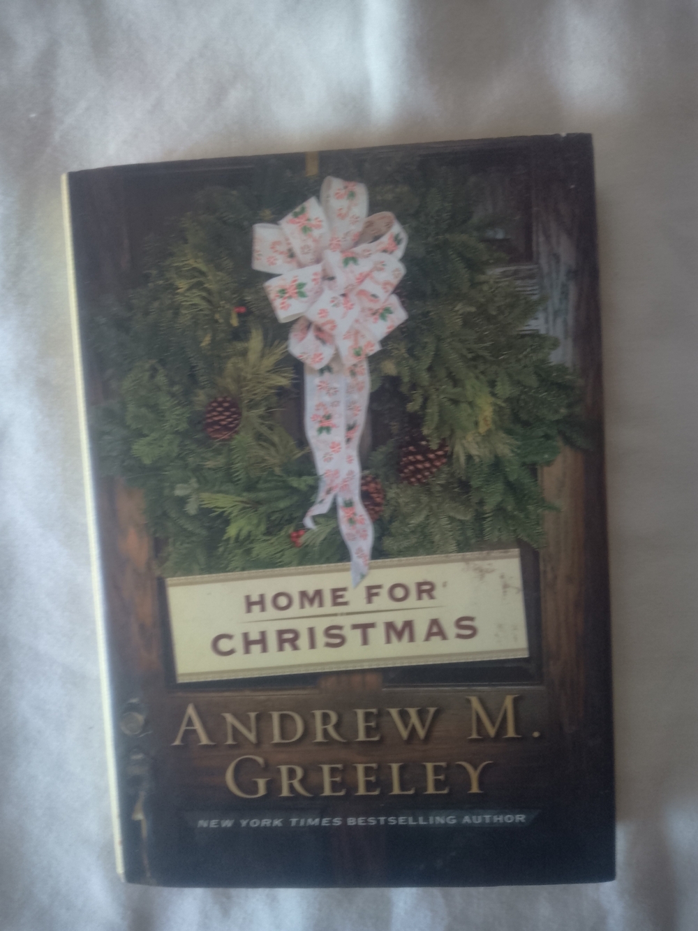 Andrew M. Greeley Home for Christmas – Holiday Book with Green Wreath